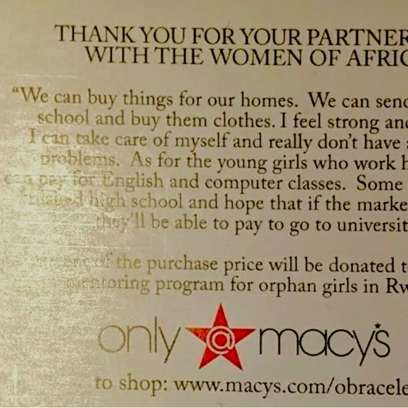 Rare -NWOT Oprah's "The O Bracelet Project" Amethyst Bracelet Handmade in Rwanda - Picture 9 of 11